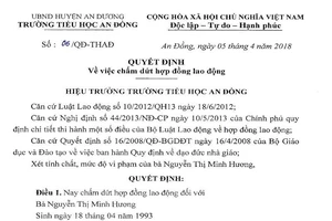 Đuổi việc cô giáo phạt học sinh uống nước giẻ lau bảng