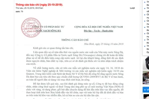 Công ty nước Sông Đà chính thức xin lỗi dân vụ nước nhiễm dầu