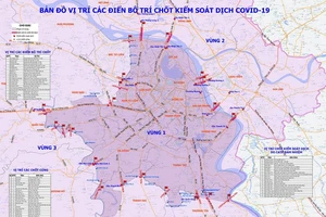 Hà Nội công bố bản đồ chốt kiểm soát giữa các vùng dịch