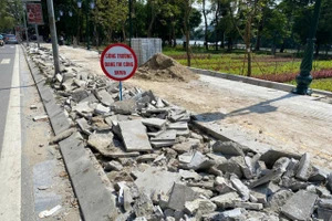 Thành ủy Hà Nội yêu cầu phường Hai Bà Trưng báo cáo vụ vỉa hè lát đá bị đục phá làm dải cây xanh
