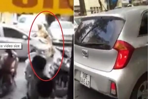 Tài xế ô tô hất CSGT lên nắp capo rồi bỏ chạy