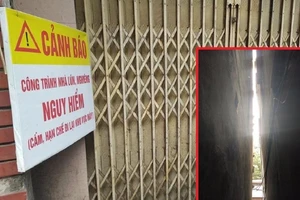 Hà Nội: Khiếp vía ngôi nhà nghiêng... 60 cm chờ đổ sập