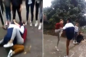 Hai nữ sinh lao vào đánh nhau, bạn đứng xem rồi cá cược