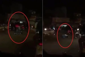 Sau va chạm, tài xế ô tô đánh gục người chạy xe máy