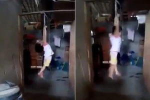 Mẹ nuôi treo con gái 5 tuổi lơ lửng trên xà nhà