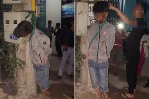 Nam thanh niên trộm chó, bị dân treo cổ lên cột điện