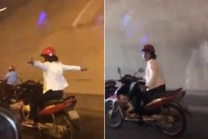 Nữ tài xế 'hồn nhiên', vừa lái xe... vừa dang tay ra múa