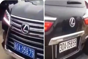 Công an xác minh xe Lexus đầu biển số xanh, đuôi biển số trắng
