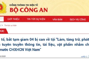 Bộ Công an thông tin việc bắt 4 bị can chống Nhà nước