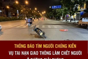 Công an tìm nhân chứng vụ xe máy tông người đi bộ ở Hà Nội