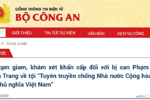 Bộ Công an thông tin về việc bắt bà Phạm Thị Đoan Trang