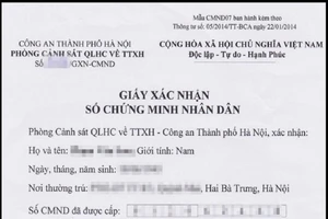 Việc cấp giấy xác nhận số CMND theo dự thảo của Bộ Công an 