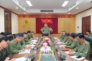 Bộ trưởng Tô Lâm phát biểu tại buổi làm việc. Ảnh: Bộ Công an