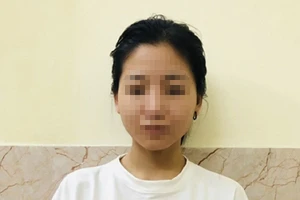 Trần Thị Thanh Thảo tại cơ quan công an