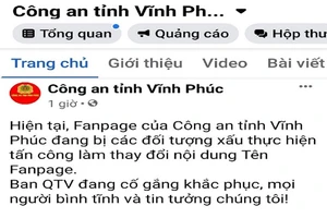 Fanpage của Công an tỉnh Vĩnh Phúc bị tấn công