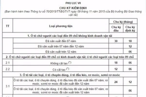 Các chu kỳ kiểm định xe ô tô bạn cần biết