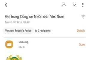 Cẩn trọng email chứa mã độc giả mạo cơ quan công an ​