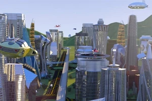 Ảnh minh họa - Khung cảnh trong không gian thực tế ảo Decentraland Genesis City. Ảnh: NEWSBTC.COM