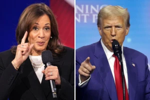 2 ứng cử viên chính trong cuộc bầu cử Tổng thống Mỹ năm 2024: Bà Kamala Harris (đảng Dân chủ - trái) và ông Donald Trump (đảng Cộng hoà - phải). Ảnh: GETTY IMAGES