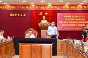 Đoàn kiểm tra, giám sát của Bộ Chính trị, Ban Bí thư làm việc với Ban Thường vụ Tỉnh ủy Gia Lai