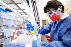 Chuyên gia làm việc trong phòng thí nghiệm công bang Utah (Mỹ) ngày 29-11. Ảnh: DESERET NEWS