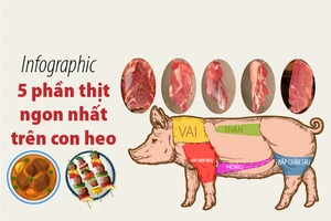 5 phần thịt ngon nhất trên con heo