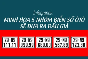 5 nhóm biển số ô tô sẽ đưa ra đấu giá