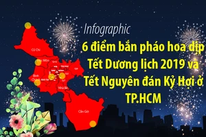 TP.HCM: 6 điểm bắn pháo hoa dịp Tết Dương lịch 2019, Kỷ Hợi 