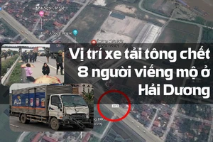 Vị trí xe tải tông chết 8 người viếng mộ ở Hải Dương