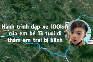 Hành trình em bé 13 tuổi đạp xe 100km vượt 15 con dốc thăm em