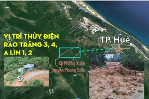 Vị trí thủy điện Rào Trăng 3, nơi có 30 người bị nạn