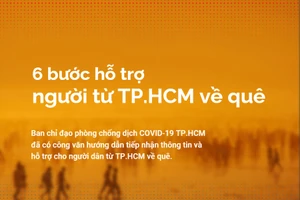 Infographic: 6 bước hỗ trợ người từ TP.HCM về quê