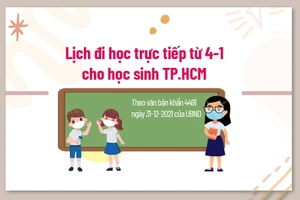 Lịch đi học trực tiếp từ 4-1-2022 cho học sinh TP.HCM 