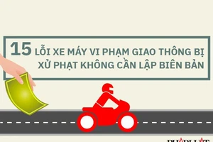 15 lỗi xe máy vi phạm giao thông bị xử phạt không cần lập biên bản
