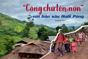 'Cõng chữ lên non' nơi bản sâu Huổi Púng