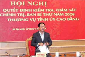 Công bố quyết định kiểm tra, giám sát đối với Ban Thường vụ Tỉnh ủy Cao Bằng