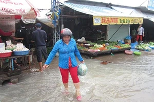 Dân bì bõm vì nước từ KCN tràn ra