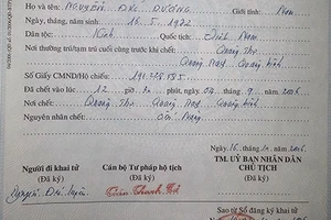 Chết chín năm vẫn được cấp giấy khám sức khỏe