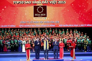 Nhiều doanh nghiệp lớn được vinh danh Sao Vàng Đất Việt 2015