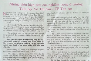 Tạp chí của Sở GD&ĐT Long An ‘kết án’ sai một trường tiểu học?