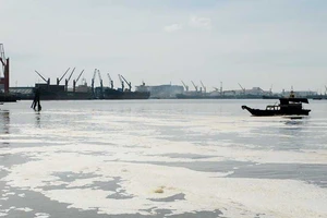 Sông Thị Vải nổi bọt màu vàng, trắng nghi xả thải