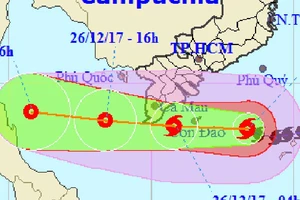 Vào vùng biển Cà Mau-Kiên Giang, bão 16 thành áp thấp