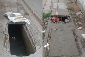 Đi đường coi chừng bị sụp cống