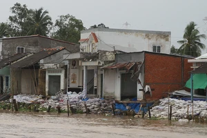 Làm kè chống sạt lở cho khu vực Thới Lợi
