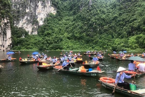 1.500 phụ nữ chèo đò ở Khu du lịch Tràng An