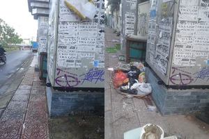 Vỉa hè đường Hoàng Sa đã được dọn sạch