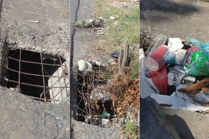 Hàng loạt nắp cống hỏng