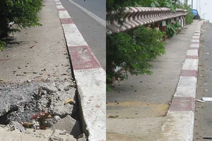 Lề cầu nguy hiểm đã được sửa chữa