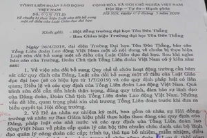 Vụ trường ĐH Tôn Đức Thắng: Tổng liên đoàn xin ý kiến Bộ GD&ĐT