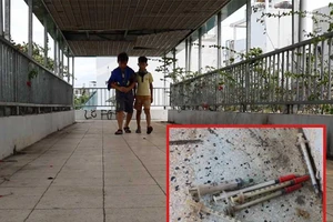 Sở GTVT đề nghị xử lý bơm kim tiêm trên cầu bộ hành